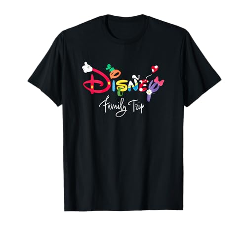 Disney ディズニー ミッキー&フレンズ キャラクター 文字 ディズニー ファミリートリップ 半袖 Tシャツ ブラック S | Amazon