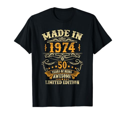 50歳ギフト メンズ ヴィンテージ 1974年 50歳の誕生日 Tシャツ | Amazon