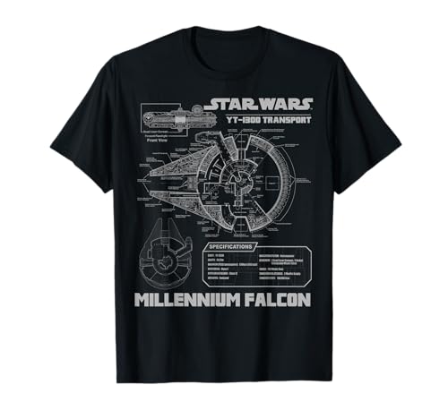 スター・ウォーズ ミレニアム・ファルコン グレー Schematics グラフィックTシャツ Tシャツ | Amazon
